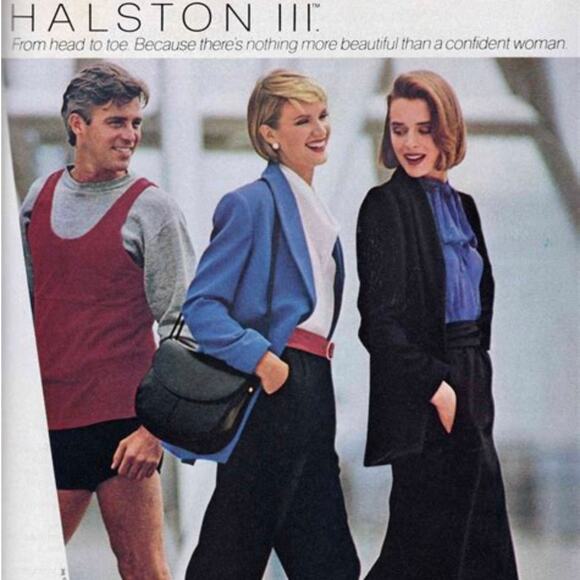 Vintage Halston III Blue Satin Tie-Neck Blouson Midi Secretary Shirt Dress XS/S - Picture 8 of 8